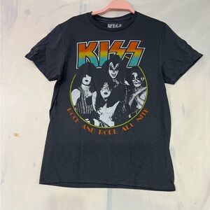 KISS ROCK AND ROLL ALL NIGHT GROUP Women T-SHIRT SIZE S/C/P 34/36 NWT